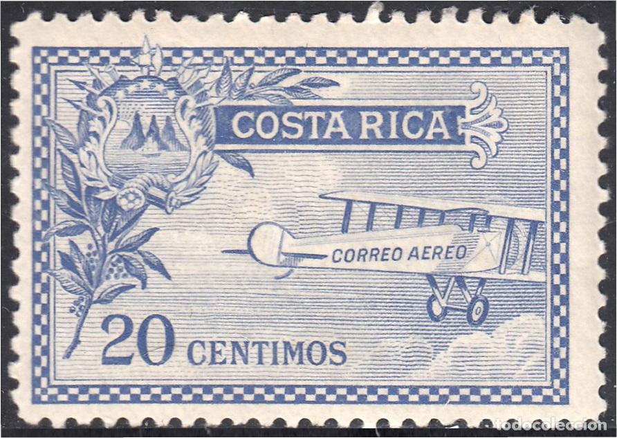 Selos: Costa Rica A- 1 1930 Avi&oacute;n Aeroplano Sin goma