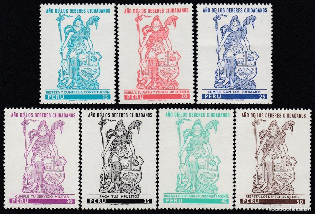 Selos: Per&uacute; 678/84 1980 A&ntilde;o de los deberes ciudadanos MNH