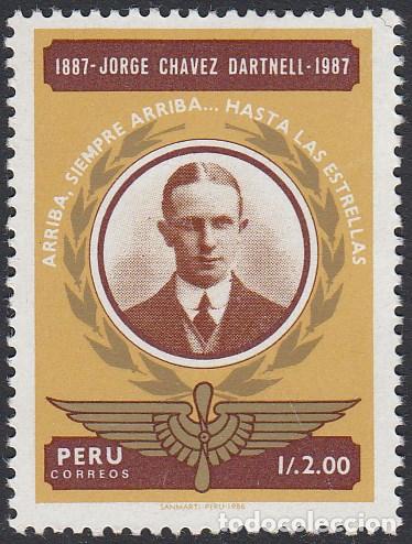 Sellos: Per&uacute; 869 1987 Jorge Ch&aacute;vez Darnell MNH - Foto 1