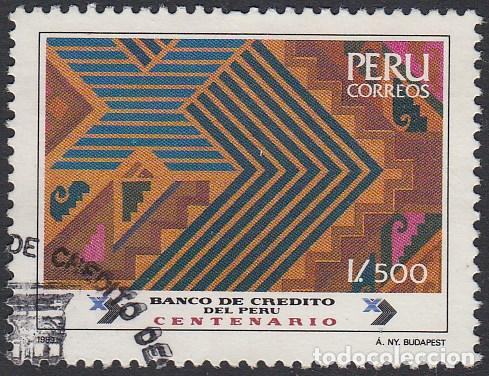 Sellos: Per&uacute; 896 1989 Banco de Cr&eacute;dito del Per&uacute; Centenario Usado - Foto 1