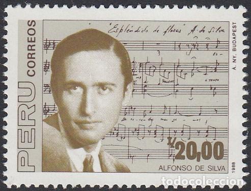 Sellos: Per&uacute; 888 1988 Alfonso de Silva MNH - Foto 1