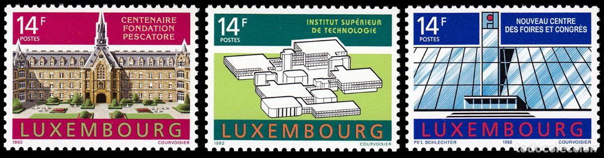 Sellos: Luxemburgo 1238/40 1992 Edificios MNH - Foto 1