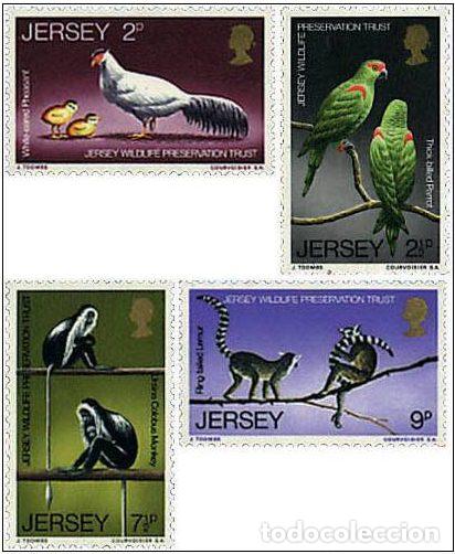Francobolli: FAU1/S Jersey N&ordm; 43/46 1971 Preservaci&oacute;n de la naturaleza Lujo