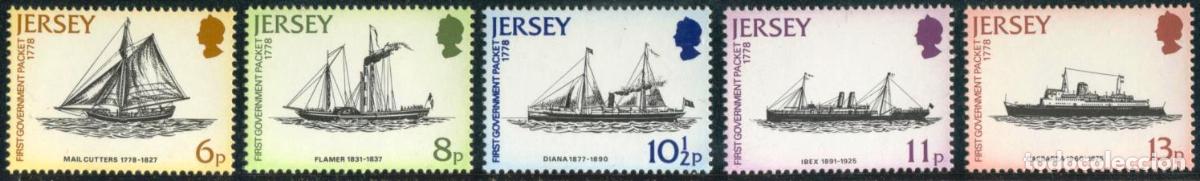 Francobolli: BA2/S Jersey N&ordm; 181/85 1978 Bicentenario del 1er servicio postal en barco Luj