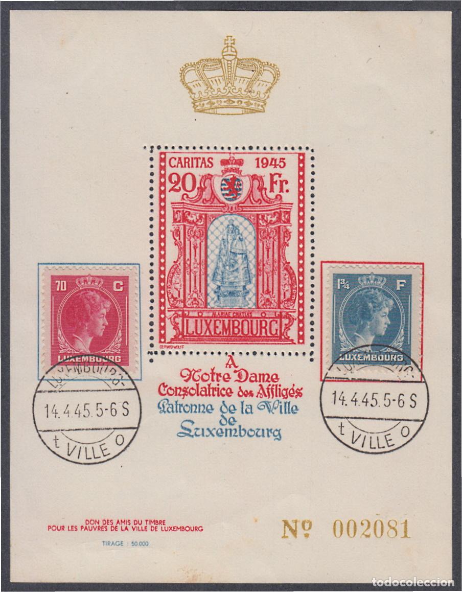 Stamps: Hojita Recuerdo 1945 C&aacute;ritas usada