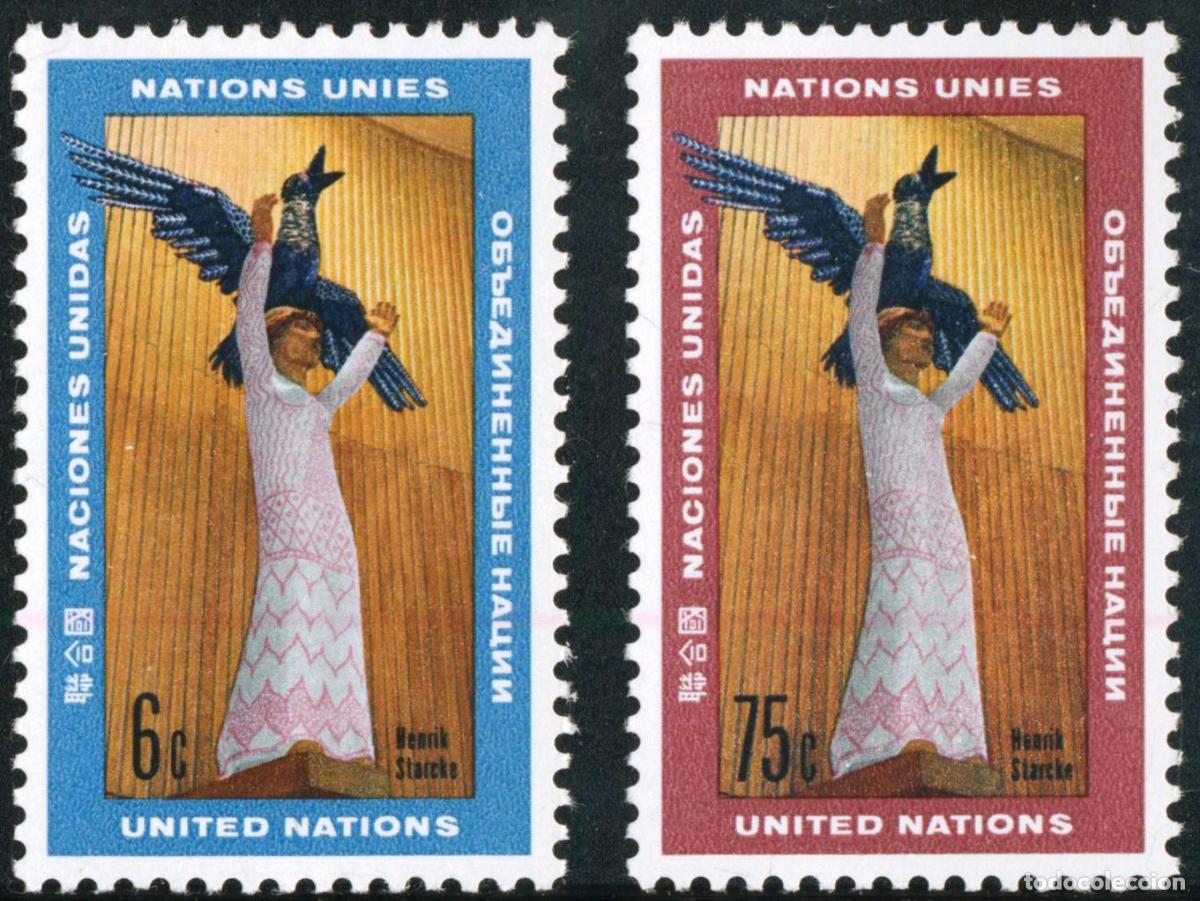 Briefmarken: FAU4/S Naciones Unidas New York N&ordm; 177/78 1968 Arte en la ONU Estatua de