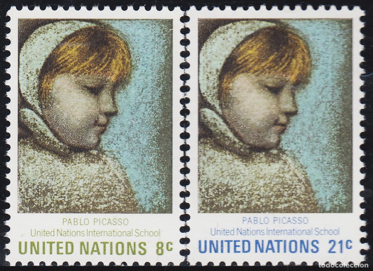 Briefmarken: Naciones Unidas New York 217/18 1971 Escuela internacional de la ONU Cuadro de P