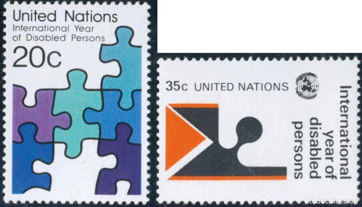 Briefmarken: VAR3/S Naciones Unidas New York N&ordm; 335/36 1981 A&ntilde;o inter. de personas dica