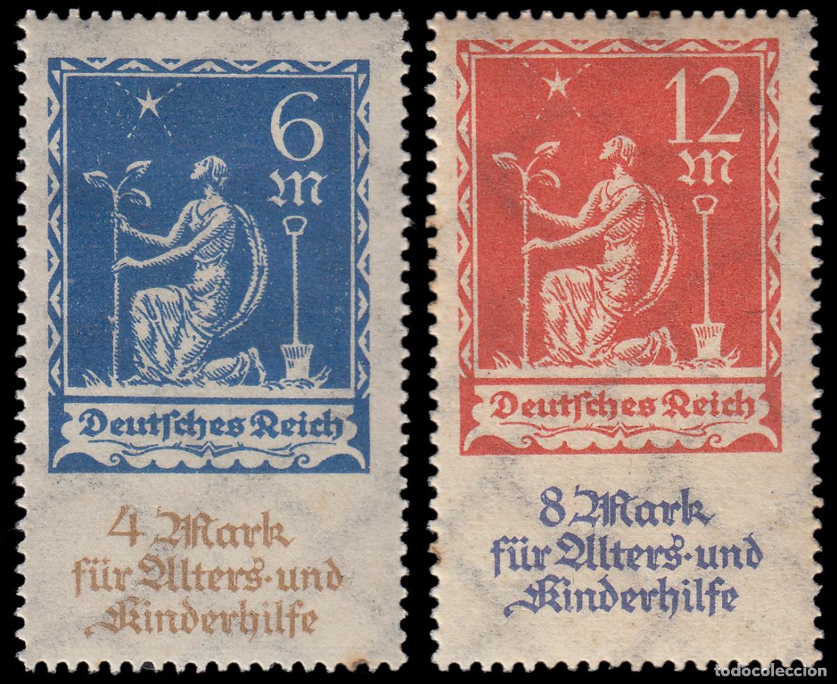 Selos: Alemania Imperio Germany 237/38 1922 Fondo para los ancianos y los ni&ntilde;os MH