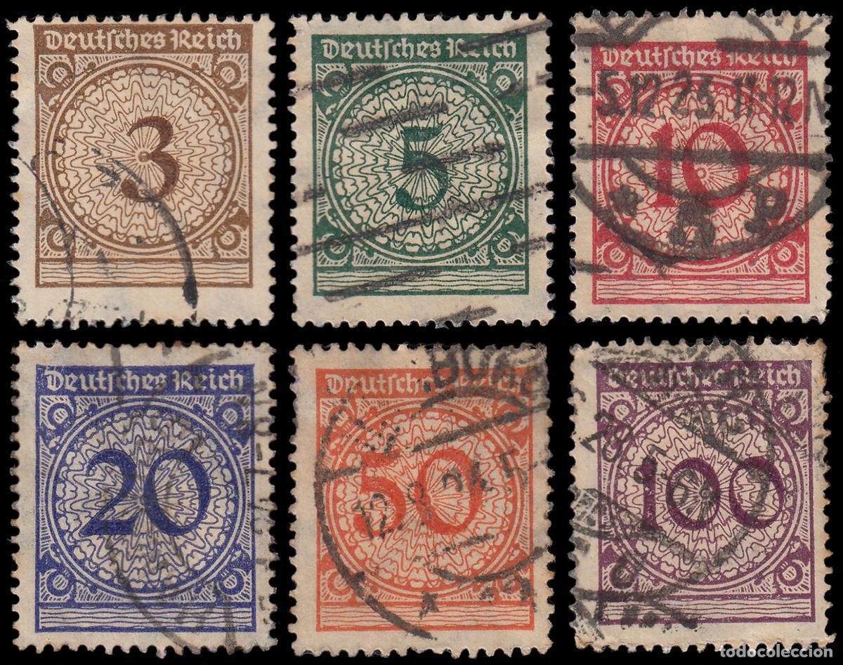 Selos: Alemania Imperio Germany 331/36 1923 Serie de inflaci&oacute;n Usados