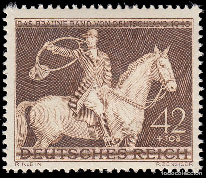 Selos: Alemania Imperio Germany 739 1942 Carrera de caballos La banda parda de Alemani#Yvert 739. Sello nue