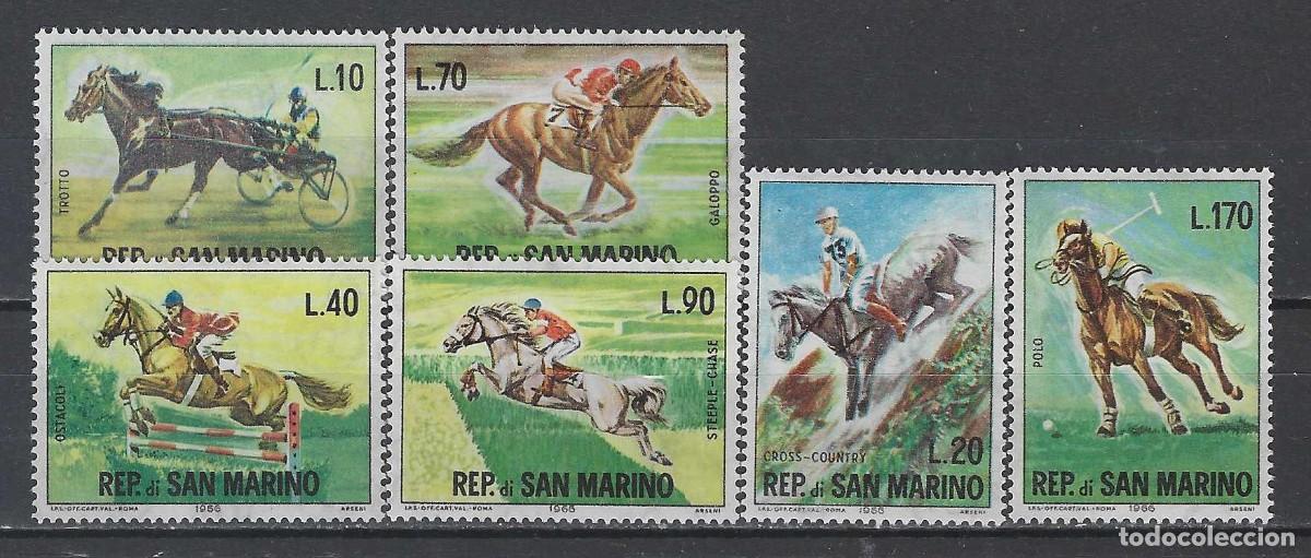Selos: SAN MARINO 1966 - DEPORTES EQUESTRES, S.COMPLETA - MH*