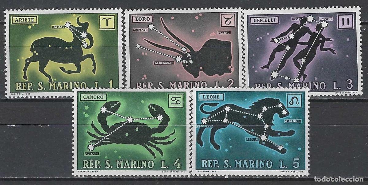 Selos: SAN MARINO 1970 - ZOD&Iacute;ACO, 5 VALORES - MH*