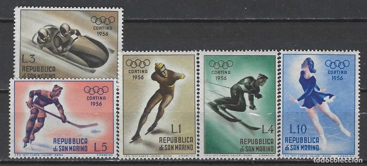 Selos: SAN MARINO 1955 - JJOO DE INVIERNO, 5 VALORES - MH*