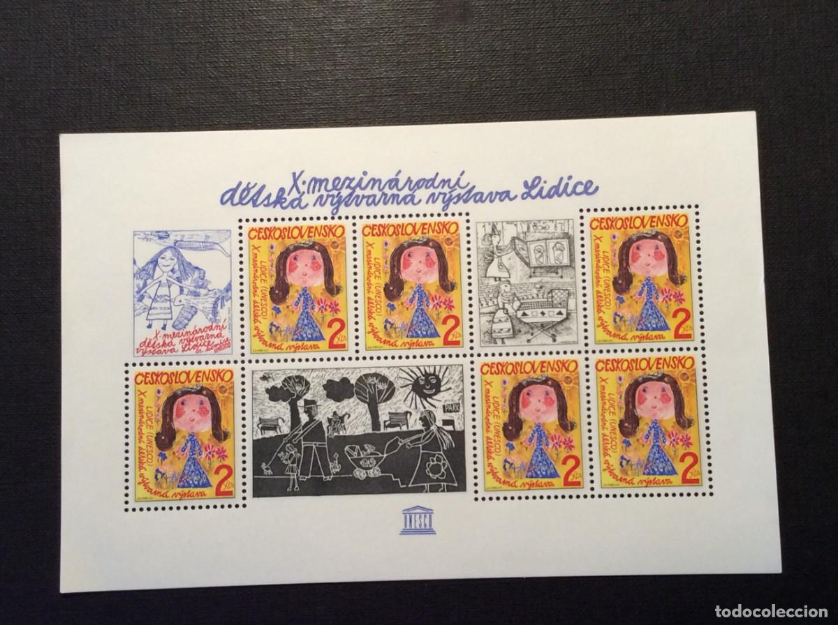 Selos: CHECOSLOVAQUIA N&ordm; YVERT HB 54*** A&Ntilde;O 1982. 10 EXPOSICION DE DIBUJOS INFANTILES