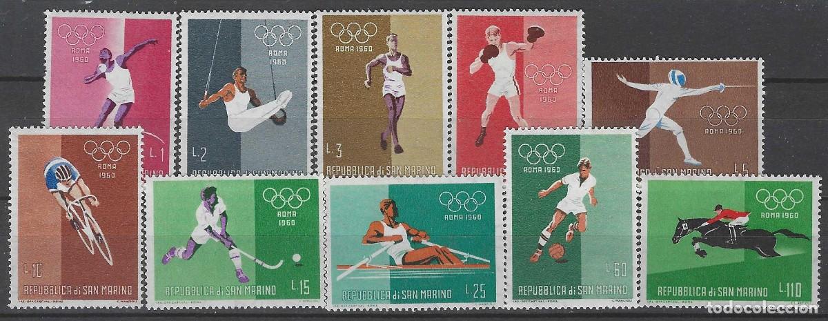 Selos: SAN MARINO 1960 - JUEGOS OL&Iacute;MPICOS DE ROMA, S.COMPLETA MNH**/MH*