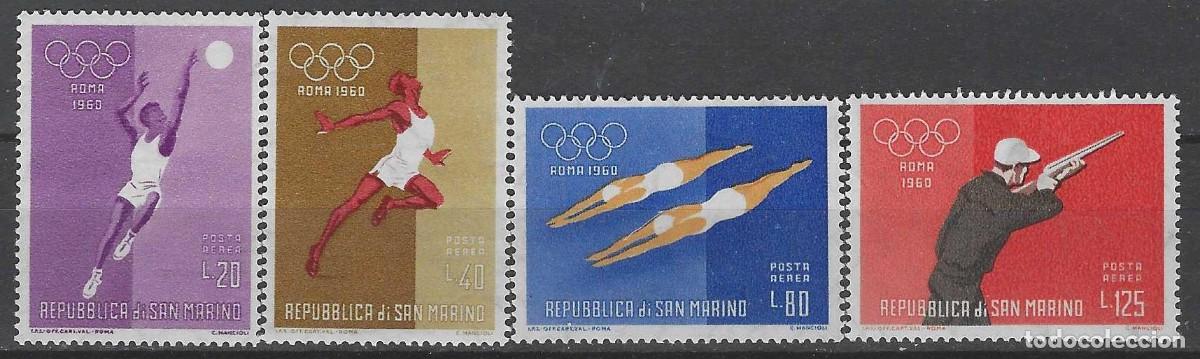 Selos: SAN MARINO 1960 - JUEGOS OL&Iacute;MPICOS DE ROMA, A&Eacute;REOS, S.COMPLETA - MNH**