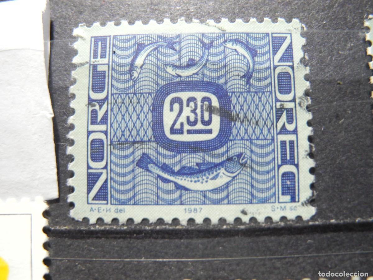 Sellos: Dinamarca 1987. Yvert: 919. Ornamento de peces. Usado. - Foto 1