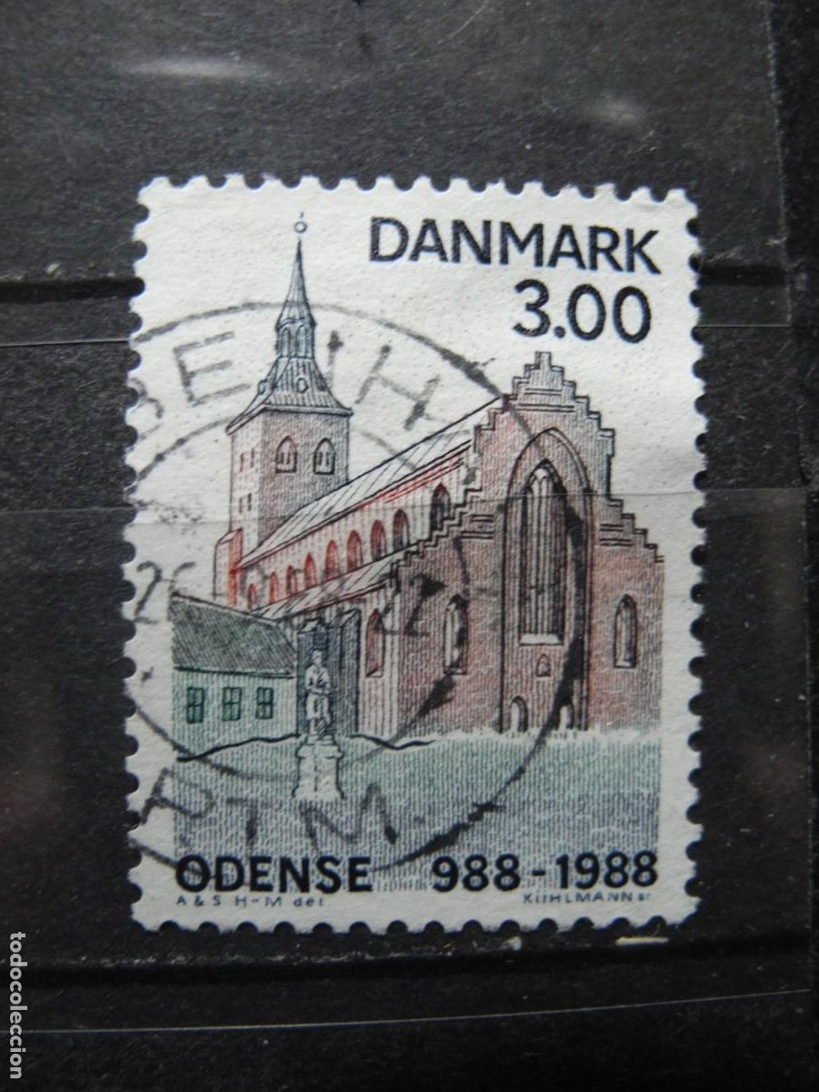 Sellos: Dinamarca 1988. Yvert: 920. Odense. Usado. - Foto 1