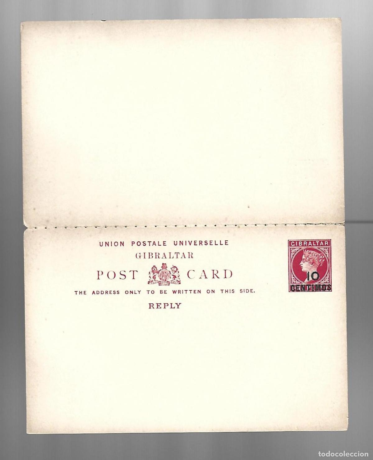 Sellos: GIBRALTAR 10 CENTIMOS DOBLE X2 POST CARD POSTAL - Foto 2