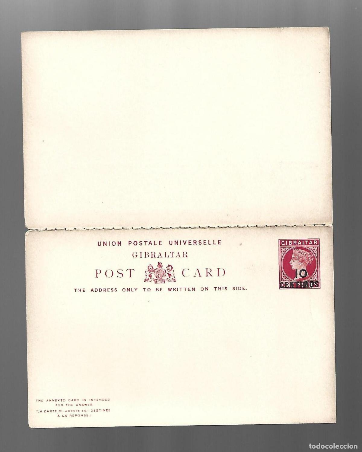 Sellos: GIBRALTAR 10 CENTIMOS DOBLE X2 POST CARD POSTAL - Foto 1