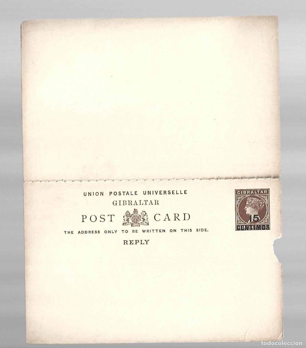 Sellos: GIBRALTAR 15 CENTIMOS DOBLE X2 POST CARD POSTAL - Foto 1