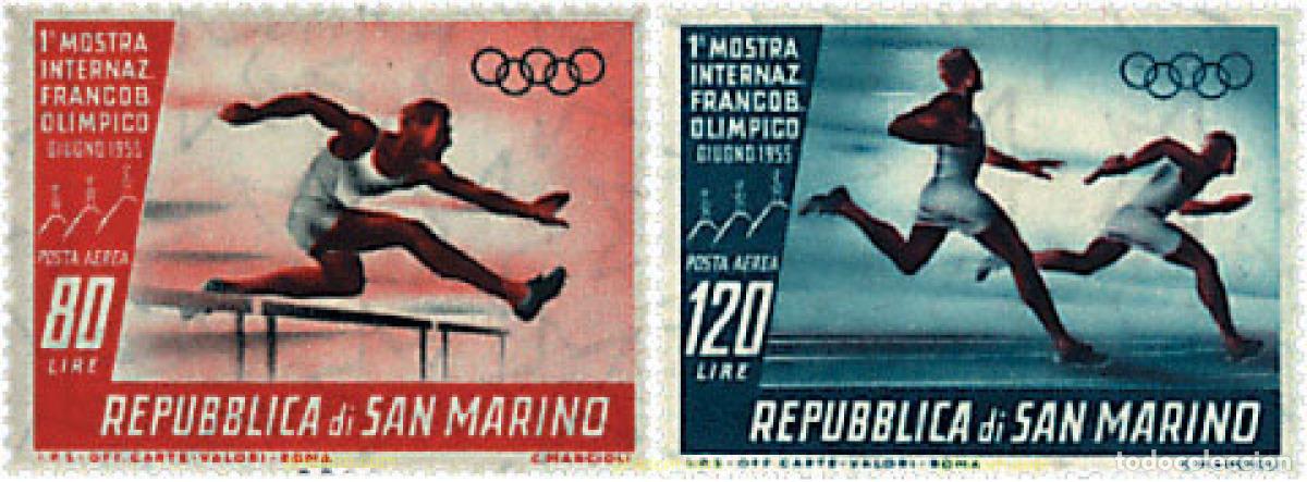 Briefmarken: 639020 HINGED SAN MARINO 1955 1 EXPOSICION INTERNACIONAL DE SELLOS OLIMPICOS