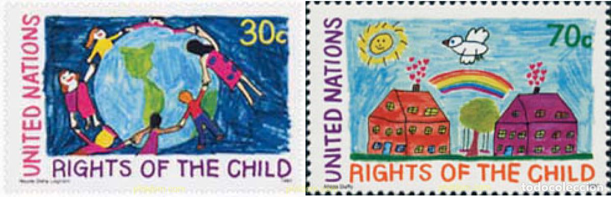 Sellos: 141310 MNH NACIONES UNIDAS. Nueva York 1991 DERECHOS DEL NI&Ntilde;O