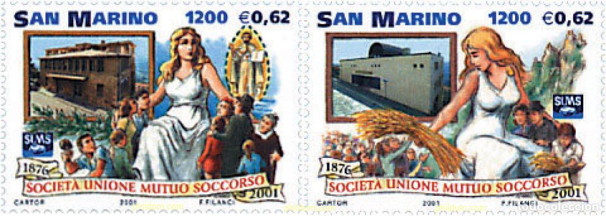 Selos: 86343 MNH SAN MARINO 2001 125 ANIVERSARIO DE LA SOCIEDAD UNION MUTUO SOCORRO
