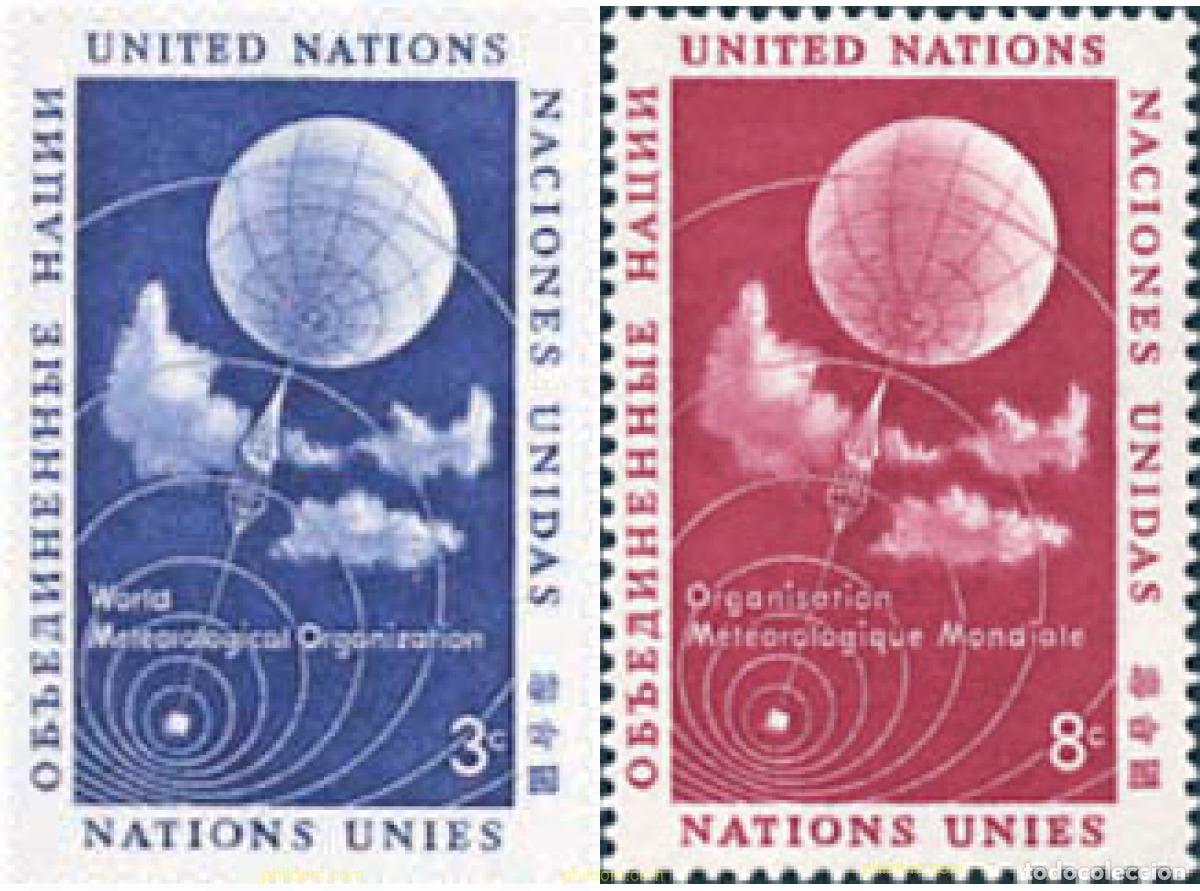 Briefmarken: 122063 MNH NACIONES UNIDAS. Nueva York 1957 ORGANIZACION METEOROLOGICA MUNDIAL (OMM-WMO)