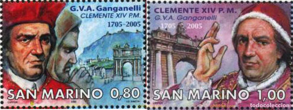 Sellos: 187268 MNH SAN MARINO 2005 300 ANIVERSARIO DEL PAPA CLEMENTE XIV