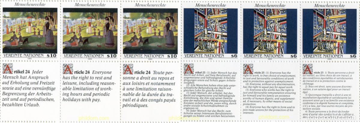 Stamps: 158727 MNH NACIONES UNIDAS. Viena 1992 DECLARACION UNIVERSAL DE LOS DERECHOS HUMANOS