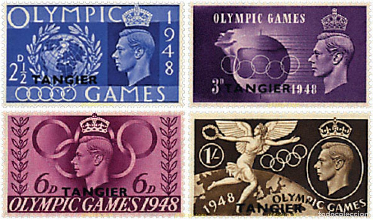 Stamps: 696712 HINGED TANGER. Ocupaci&oacute;n Britanica 1948 14 JUEGOS OLIMPICOS VERANO LONDRES 1948