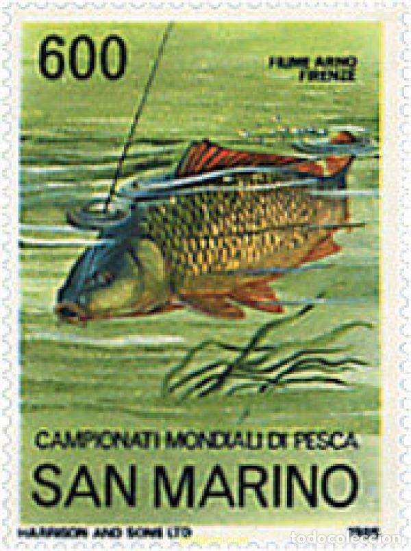 Selos: 728980 HINGED SAN MARINO 1985 CAMPEONATOS DEL MUNDO DE PESCA