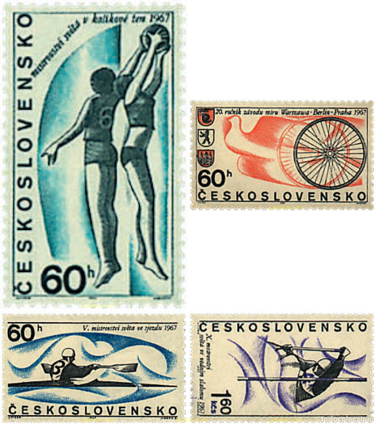 Selos: 752506 HINGED CHECOSLOVAQUIA 1967 MANIFESTACIONES DEPORTIVAS