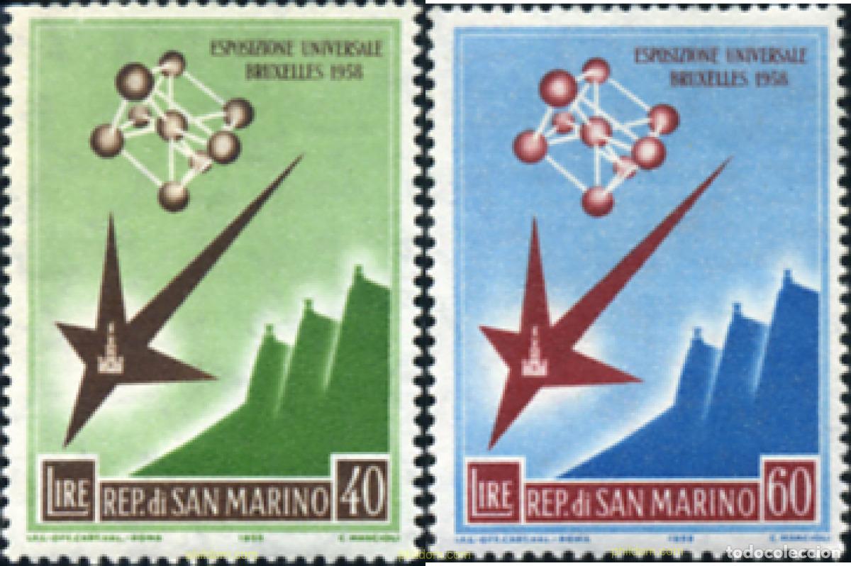 Selos: 691170 HINGED SAN MARINO 1958 EXPOSICION UNIVERSAL DE BRUSELAS