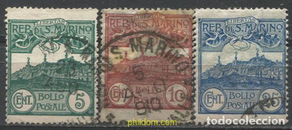 Selos: 712501 USED SAN MARINO 1903 CIFRAS Y VISTAS