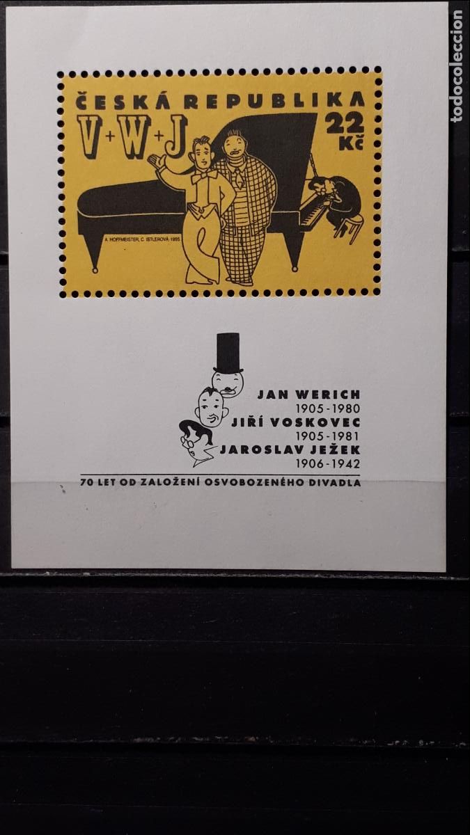 Selos: REPUBLICA CHECA . A&Ntilde;O 1995. **. YVERT H.B. 2