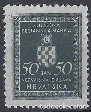 Selos: CROACIA 1942 - SELLO OFICIAL, GRIS NEGRUZCO - MH*