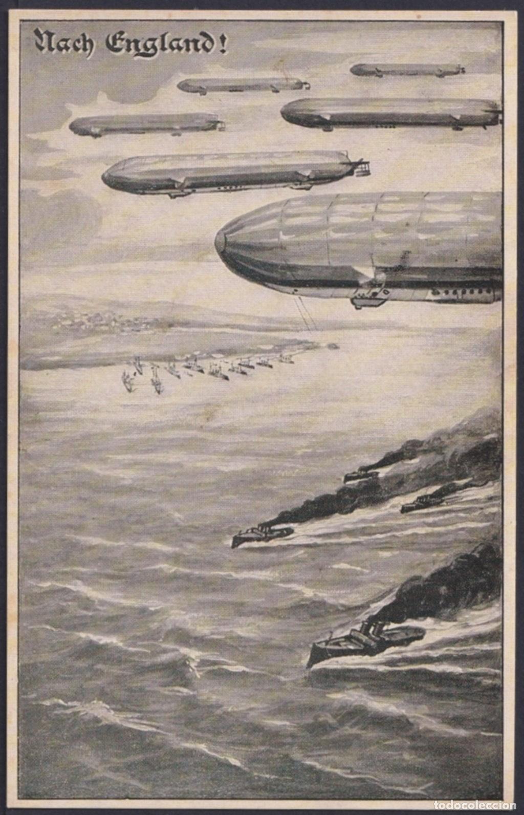 Stamps: F-EX50401 GERMANY WWI 1915 ZEPPELIN POSTCARD WAR PROPAGANDA.