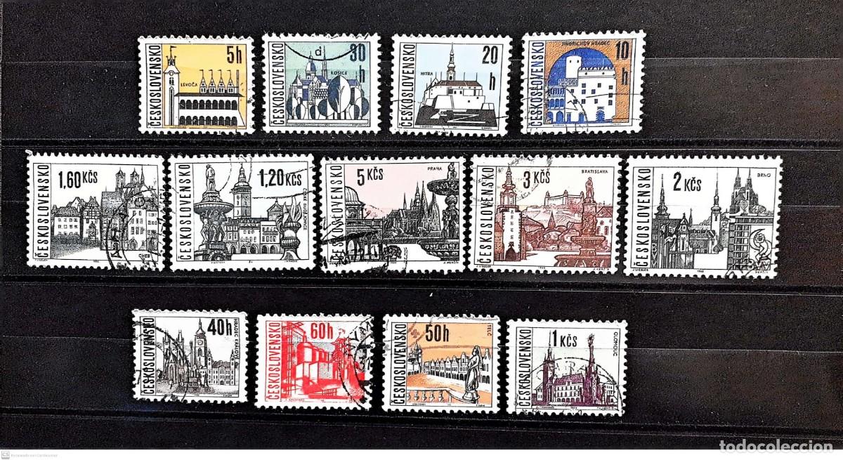 Stamps: CHECOSLOVAQUIA n&ordm; 1439/1447&ordm; + 1519/22&ordm; Serie b&aacute;sica Ciudades completa