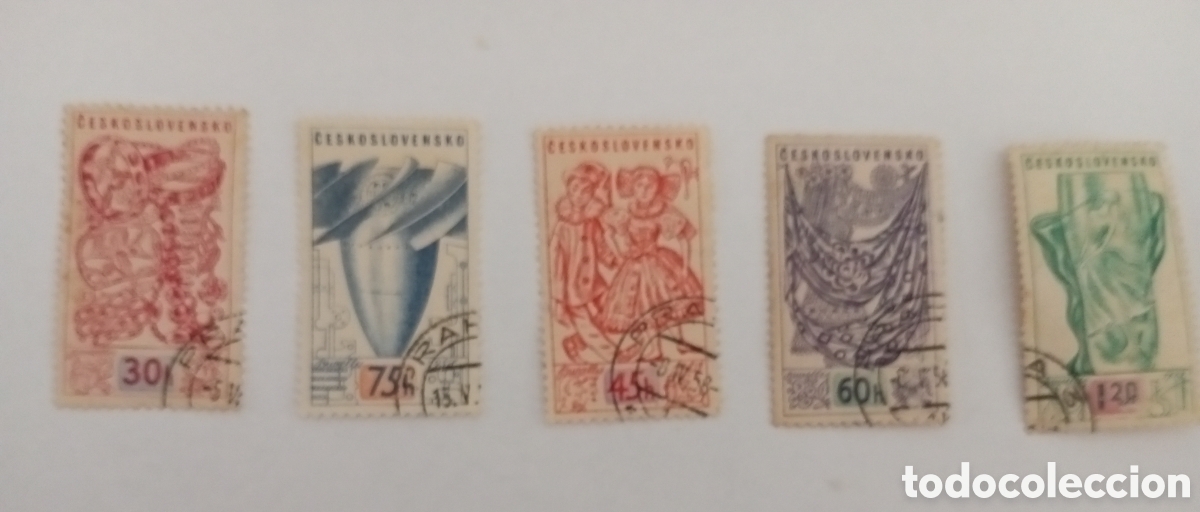 Timbres: 5 sellos Checoslovaquia usados 1958
