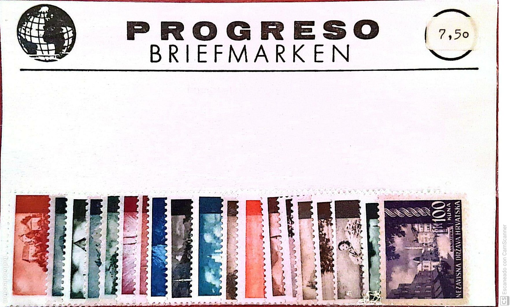 Stamps: Croacia. 19 Sellos nuevos. Paisajes 1941/43. Bandeja Progreso cerrada