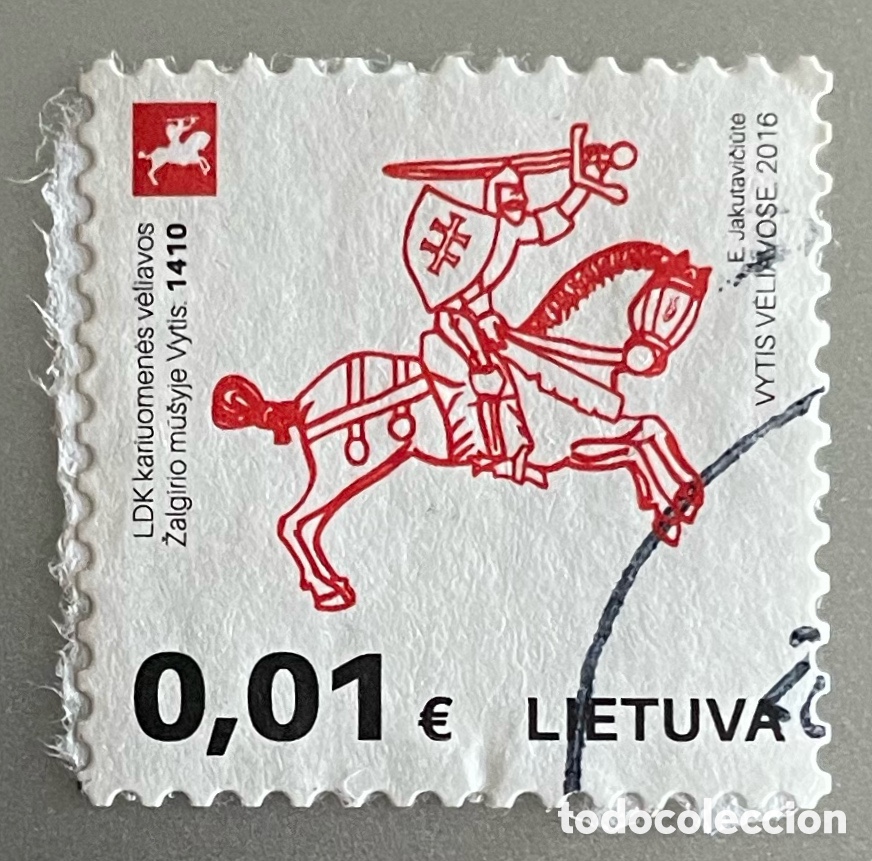 Sellos: Lituania. Vytis en la batalla de Zalgiris. 2016 - Foto 1