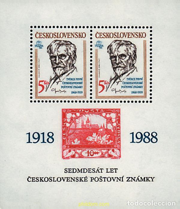Stamps: 116021 MNH CHECOSLOVAQUIA 1988 PRAGA 88. EXPOSICION FILATELICA INTERNACIONAL