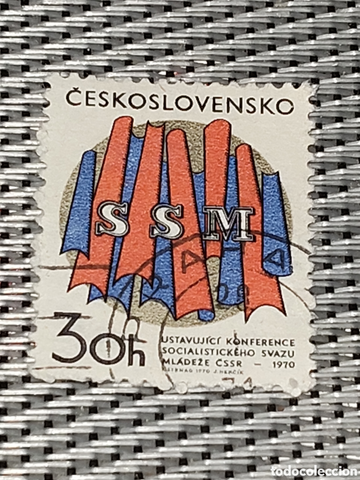 Briefmarken: Sello de Checoslovaquia Conferencia fundacional de la Uni&oacute;n Socialista de la juventud 1970