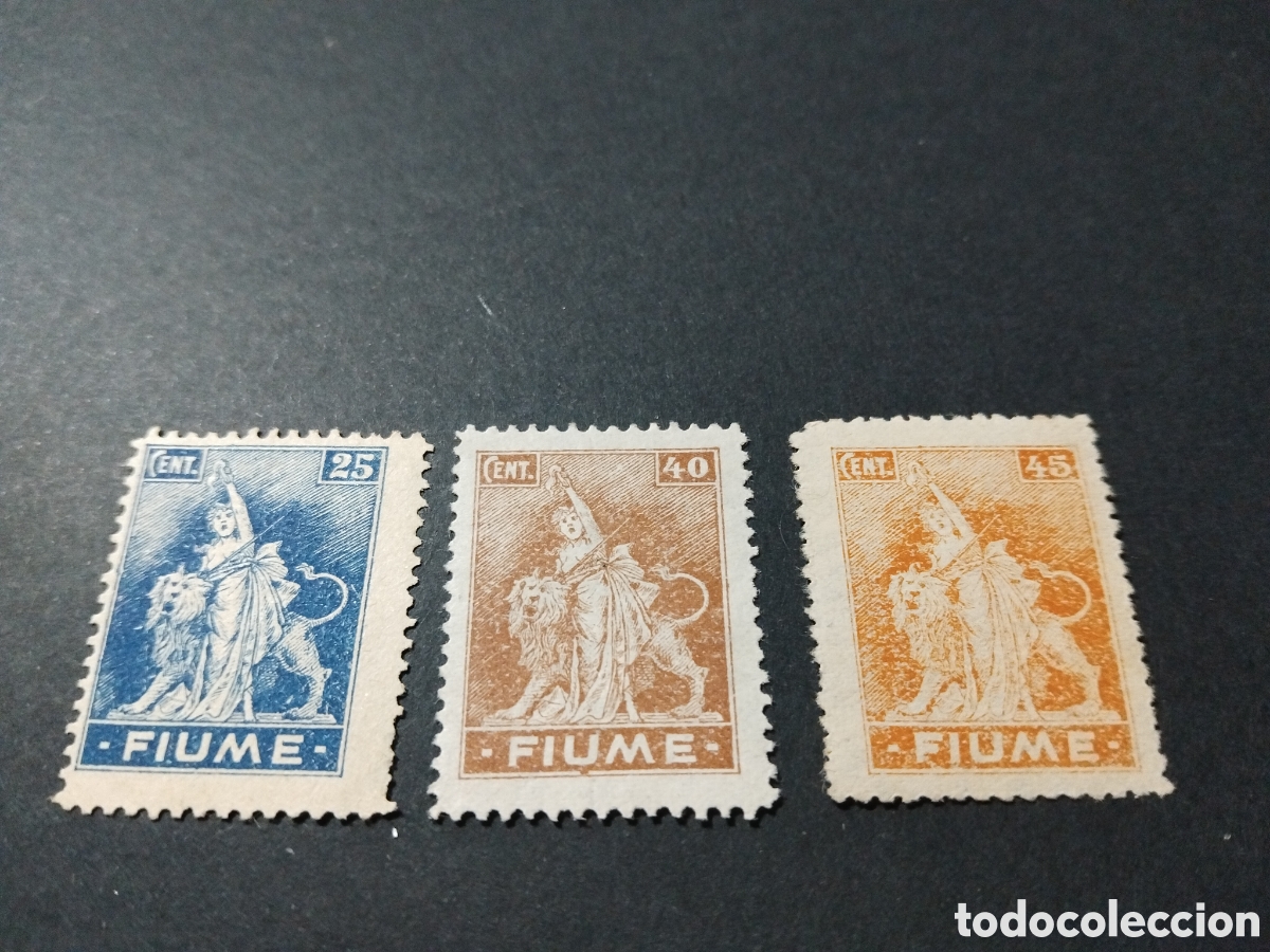 Stamps: Fiume. 1919. Alegor&iacute;a. Yvert 38/40