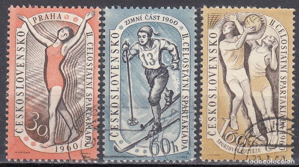 Francobolli: CHECOSLOVAQUIA 1960 - YVERT 1059/1061 &ordm; USADO - Deportes. Segunda Spartakiada a nivel nacional