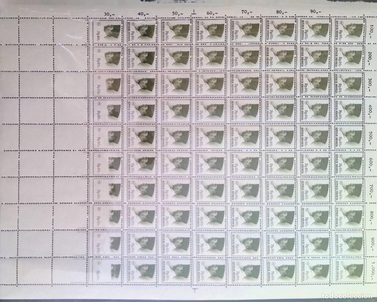 Sellos: KV)INDONESIA, FULL SHEET, WITH ERROR, IMAGE&nbsp;SHIFTED. - Foto 1