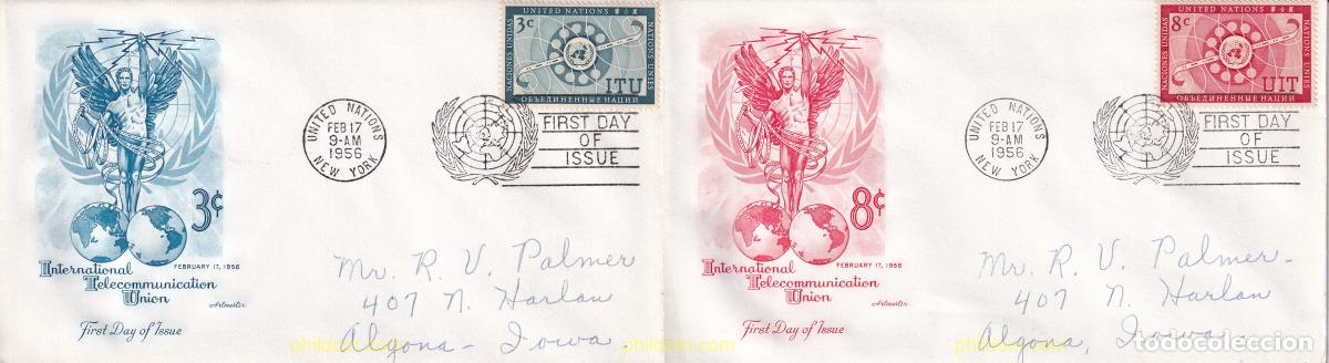 Francobolli: 727345 USED NACIONES UNIDAS. Nueva York 1956 UNION INTERNACIONAL DE TELECOMUNICACIONES (UIT-ITU)